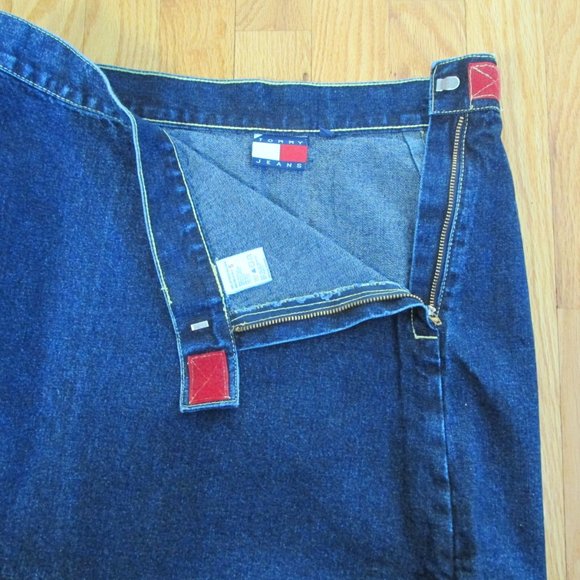 TOMMY HILFIGER WOMENS JUNIORS SIZE 5 SKIRT DARK BLUE JEAN DENIM SHORT SHIRT TAIL - Picture 6 of 10
